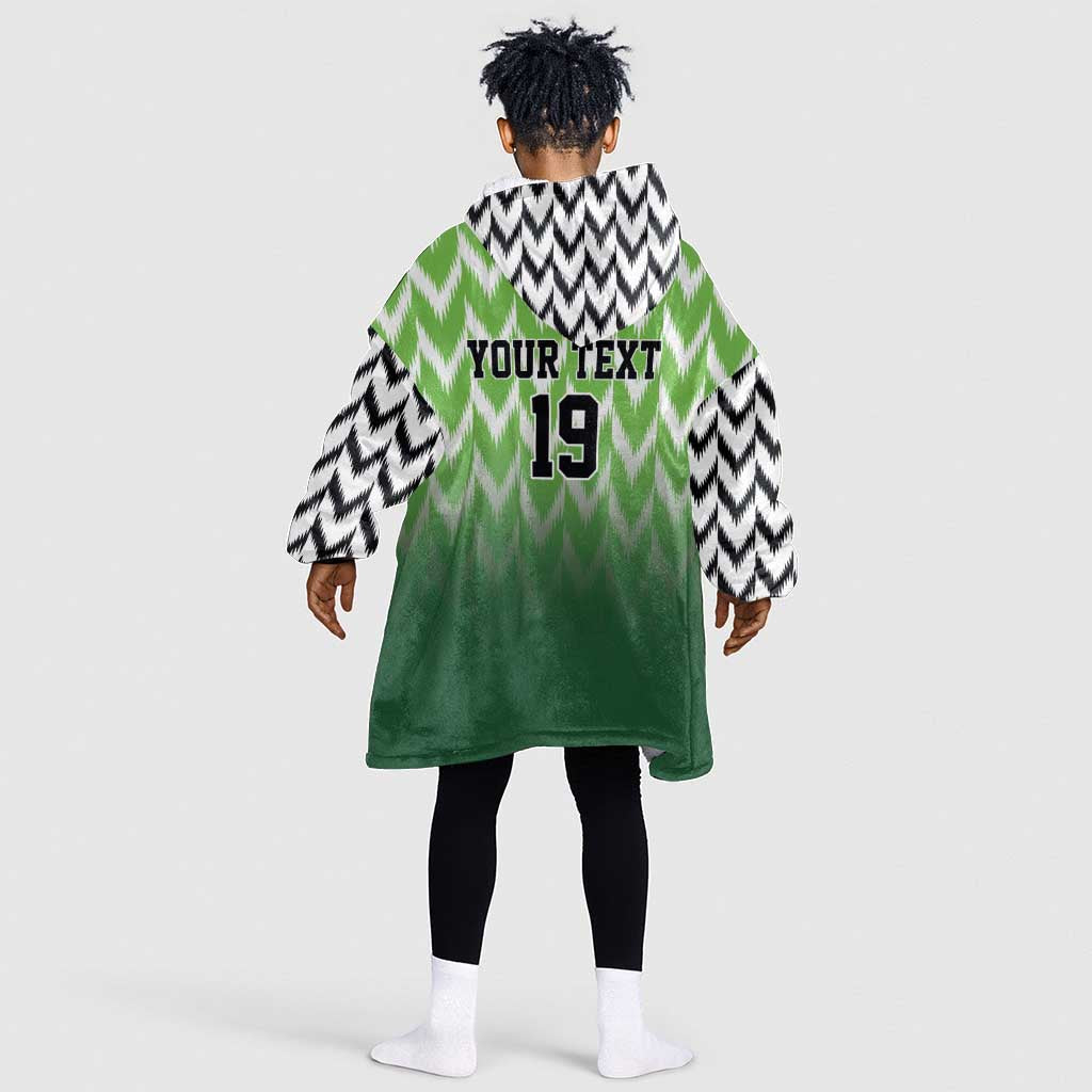Custom Nigeria Football Kid Wearable Blanket Hoodie The Super Eagles Rise