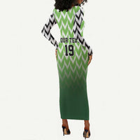 Custom Nigeria Football Long Sleeve Bodycon Dress The Super Eagles Rise