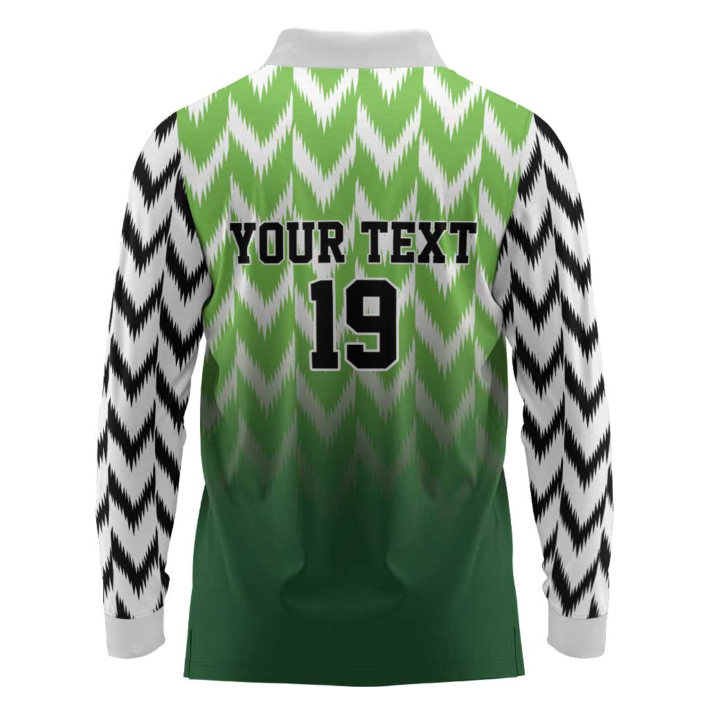 Custom Nigeria Football Long Sleeve Polo Shirt The Super Eagles Rise