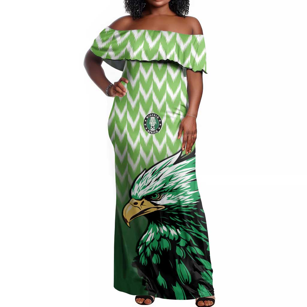 Custom Nigeria Football Off Shoulder Maxi Dress The Super Eagles Rise