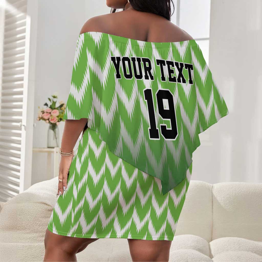 Custom Nigeria Football Off Shoulder Short Dress The Super Eagles Rise