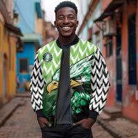Custom Nigeria Football Sleeve Zip Bomber Jacket The Super Eagles Rise