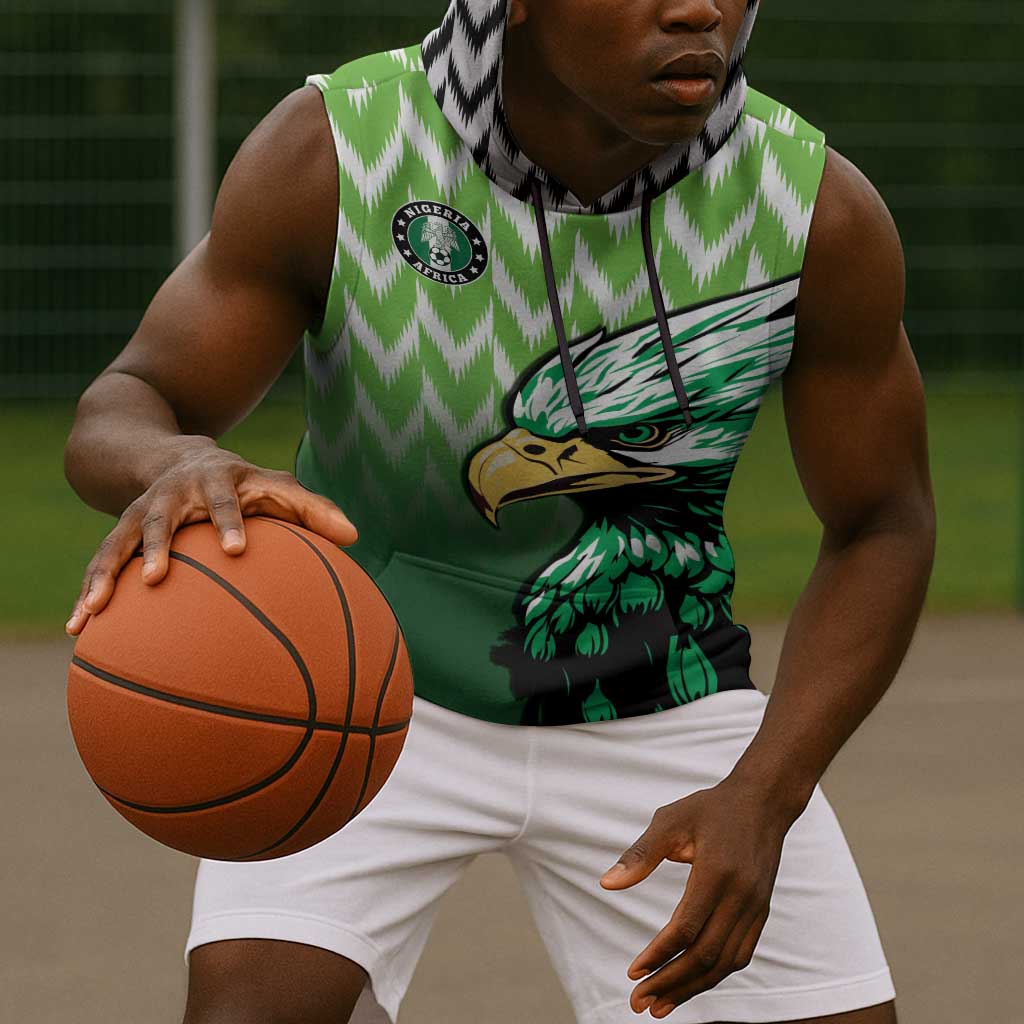 Custom Nigeria Football Sleeveless Hoodie The Super Eagles Rise