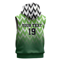 Custom Nigeria Football Sleeveless Zip Hoodie The Super Eagles Rise