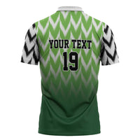 Custom Nigeria Football Zipper Polo Shirt The Super Eagles Rise