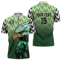 Custom Nigeria Football Zipper Polo Shirt The Super Eagles Rise