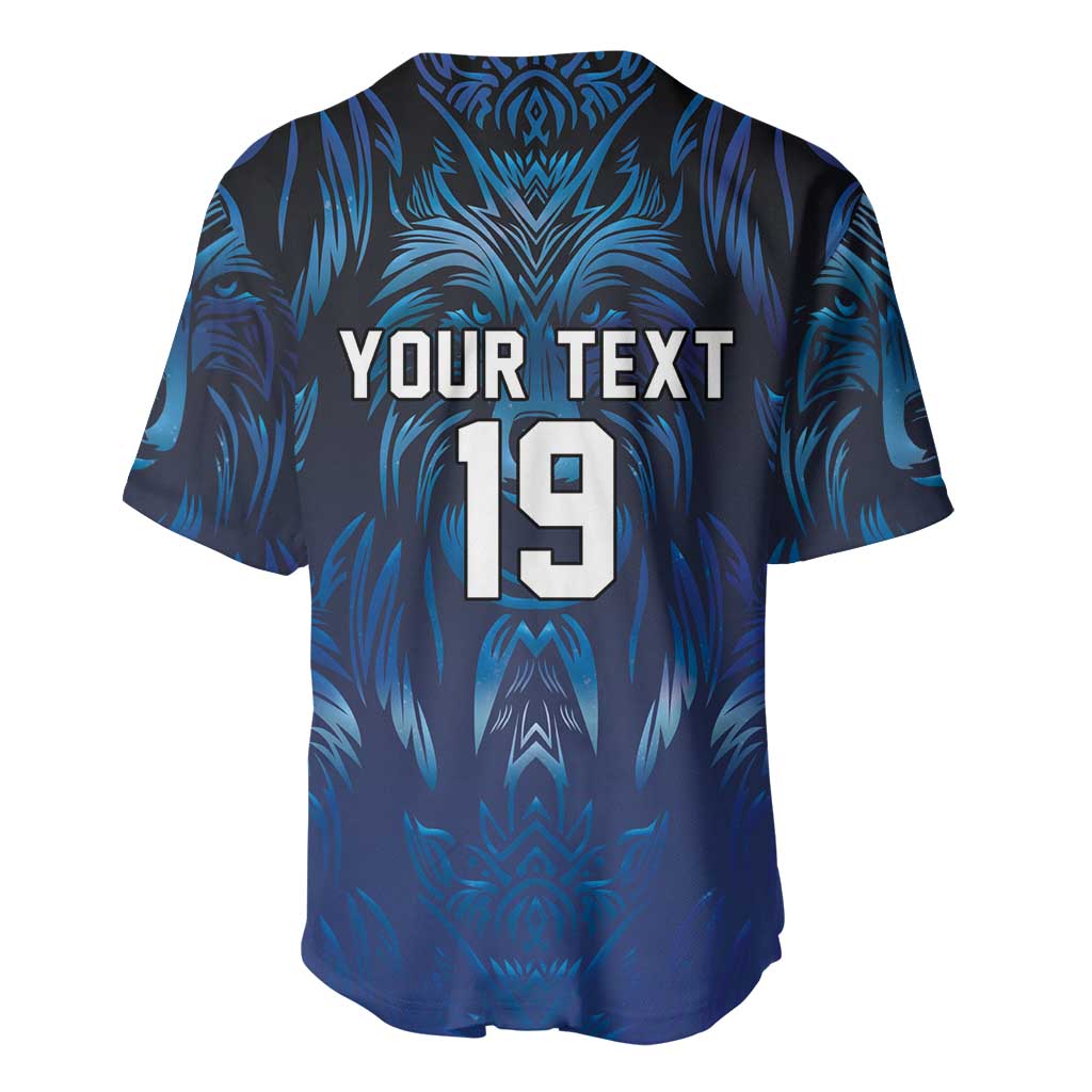 Custom Rugby Italy Baseball Jersey Azzurri Wolf Mascot Design