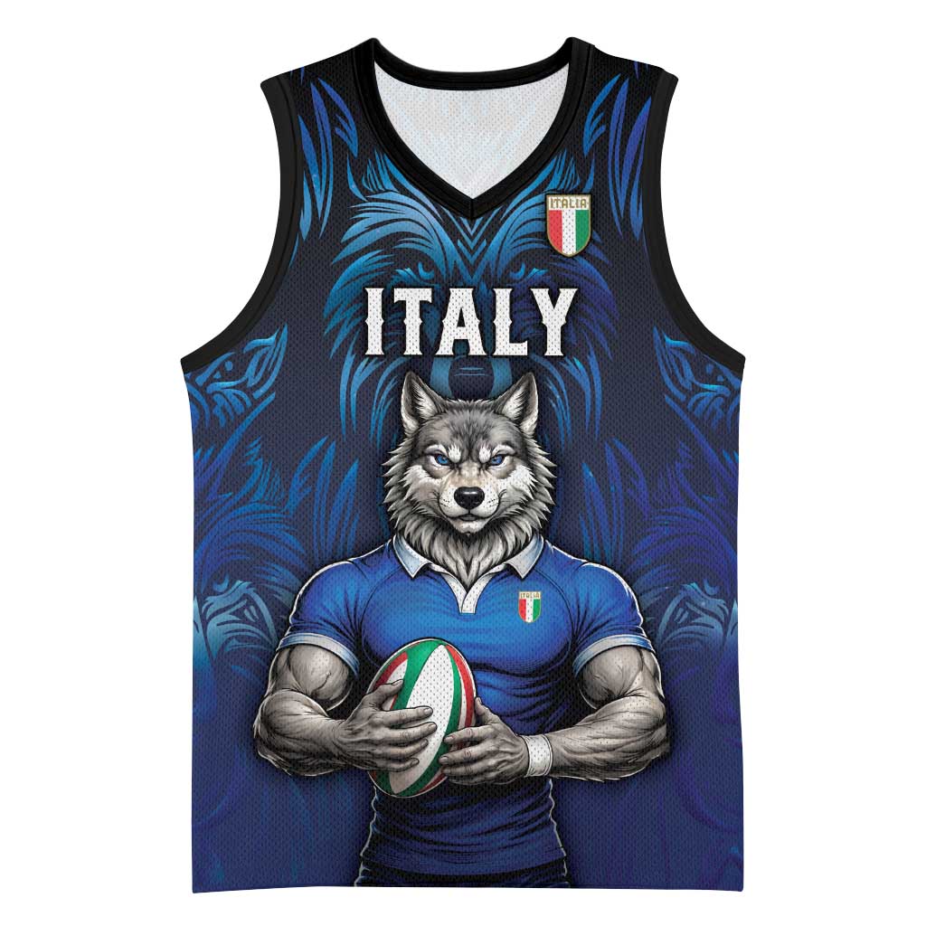 Custom Rugby Italy Basketball Jersey Azzurri Wolf Mascot Design