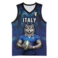 Custom Rugby Italy Basketball Jersey Azzurri Wolf Mascot Design