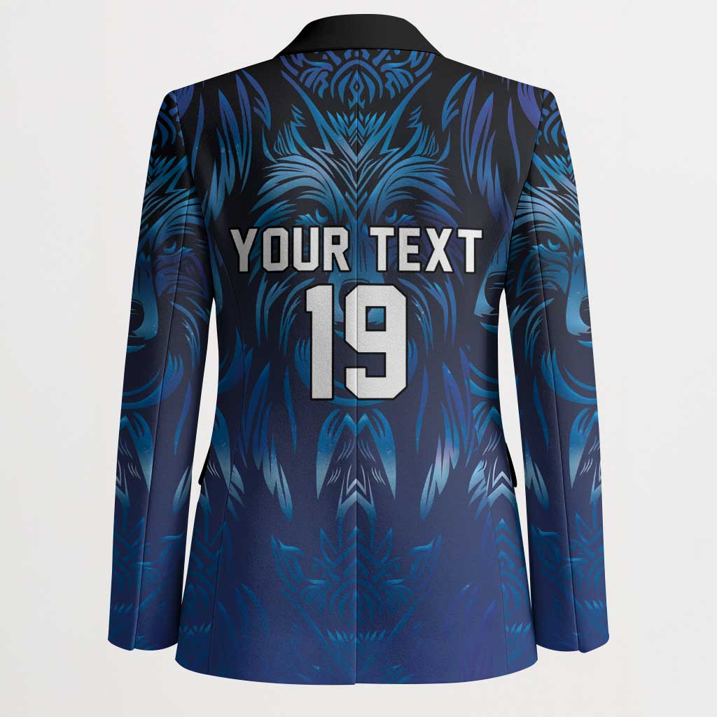 Custom Rugby Italy Blazer Azzurri Wolf Mascot Design