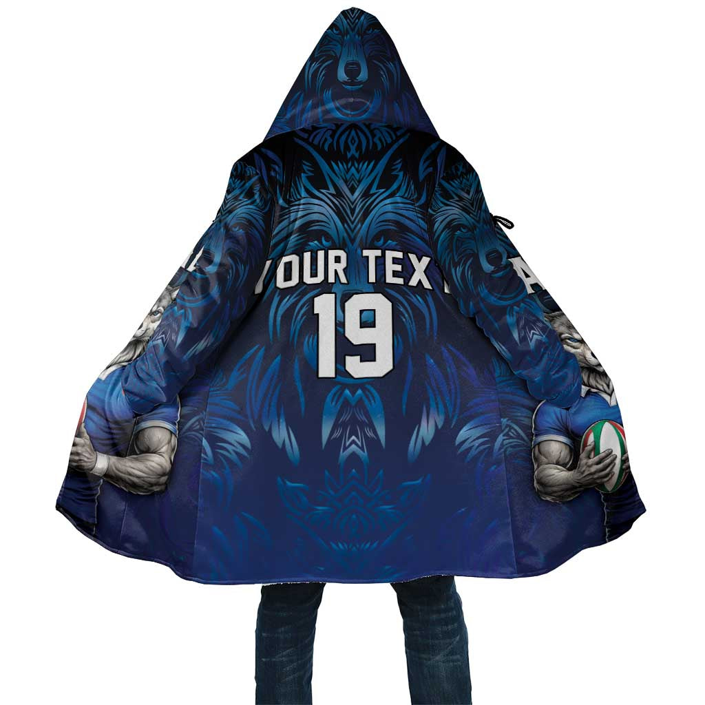 Custom Rugby Italy Cloak Azzurri Wolf Mascot Design