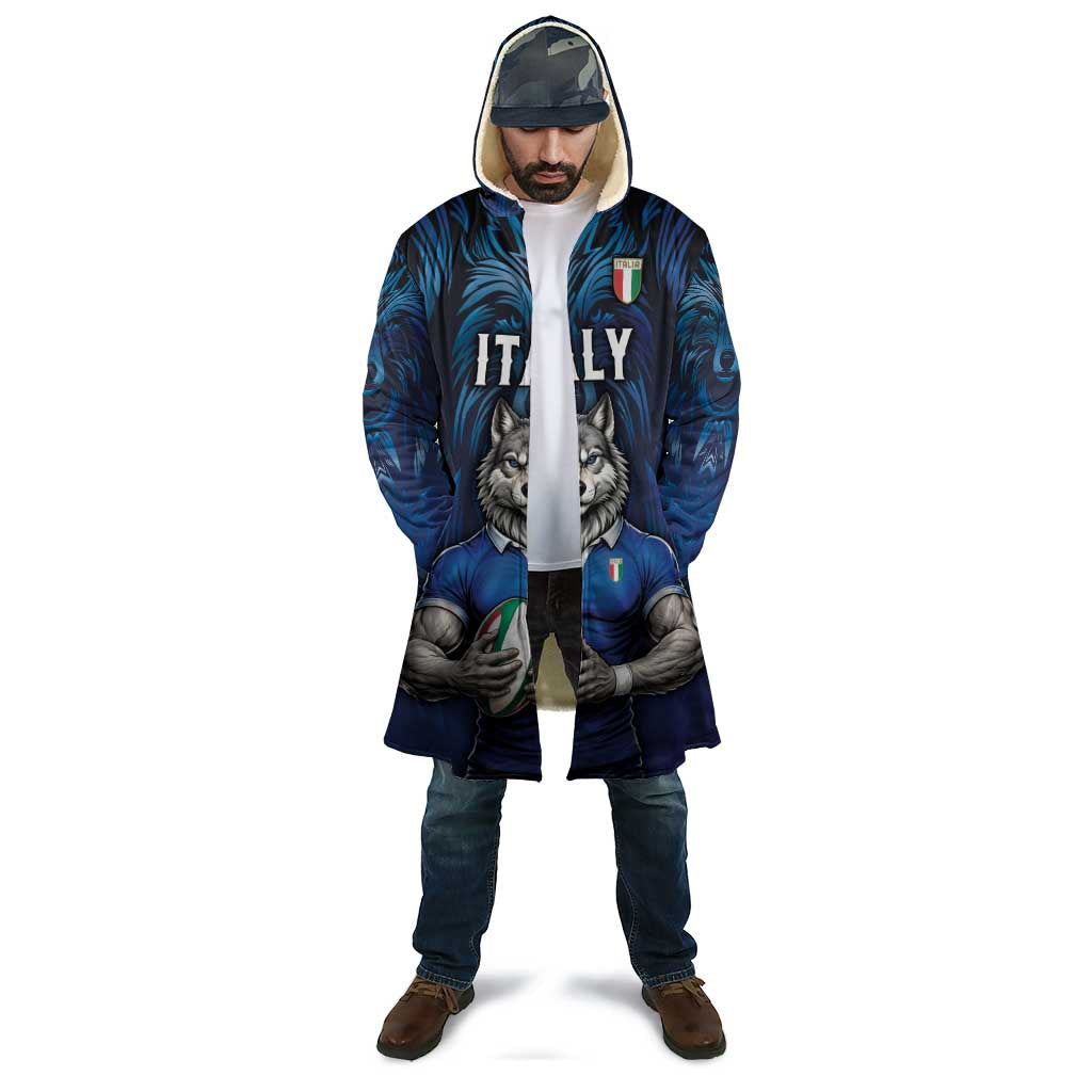 Custom Rugby Italy Cloak Azzurri Wolf Mascot Design
