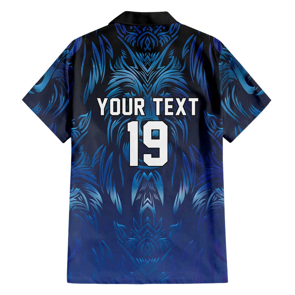 Custom Rugby Italy Hawaiian Shirt Azzurri Wolf Mascot Design
