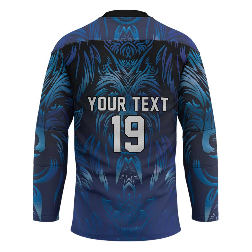 Custom Rugby Italy Hockey Jersey Azzurri Wolf Mascot Design