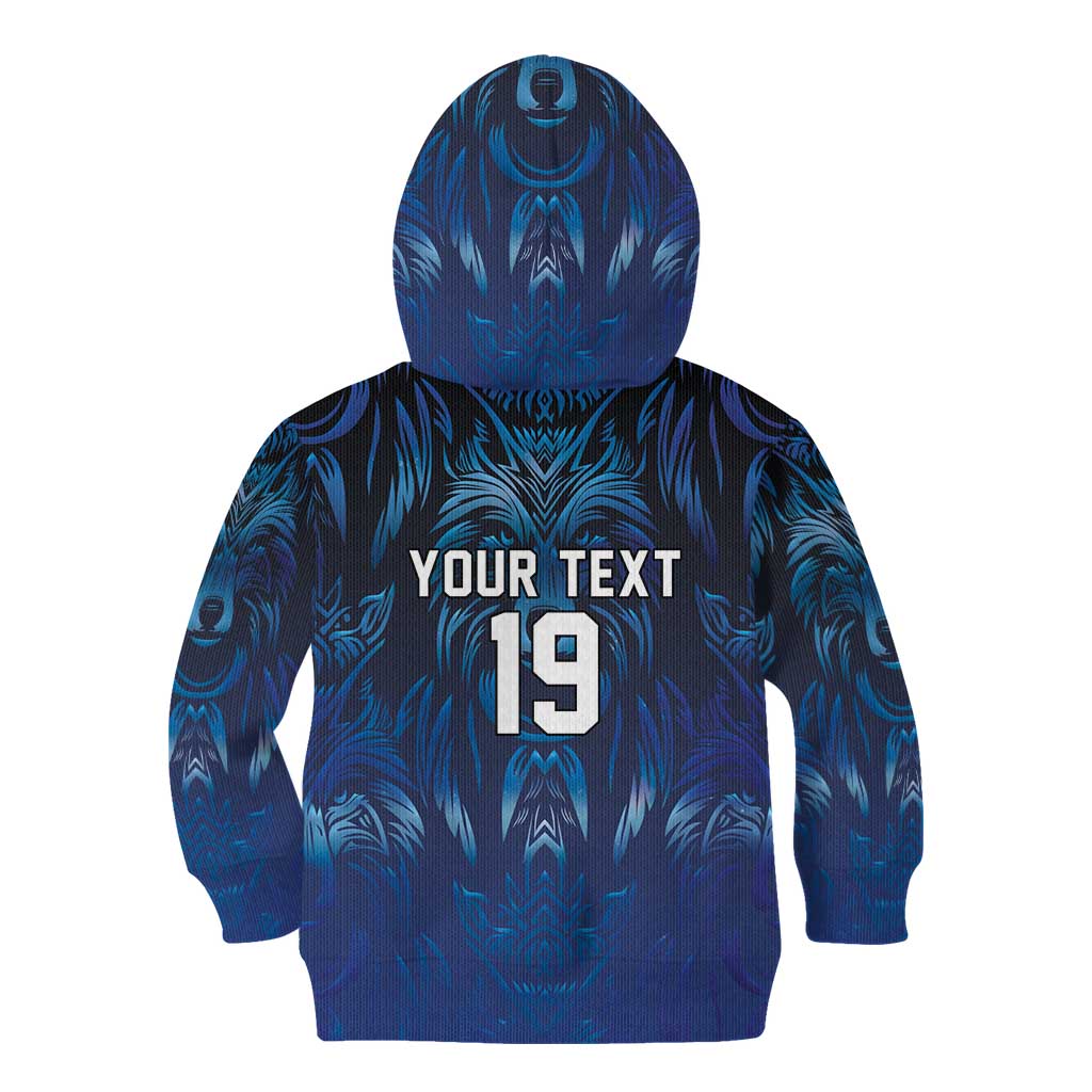 Custom Rugby Italy Kid Hoodie Azzurri Wolf Mascot Design