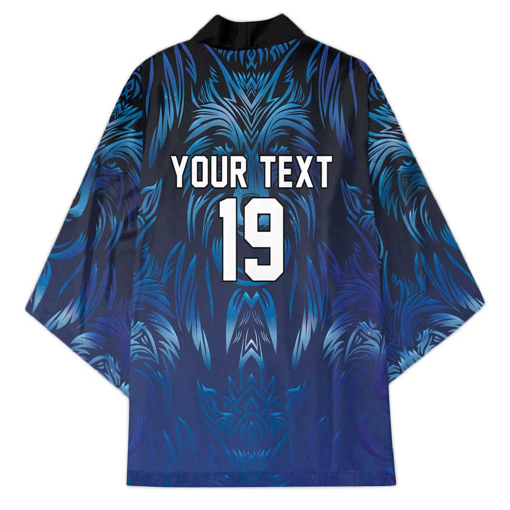 Custom Rugby Italy Kimono Azzurri Wolf Mascot Design