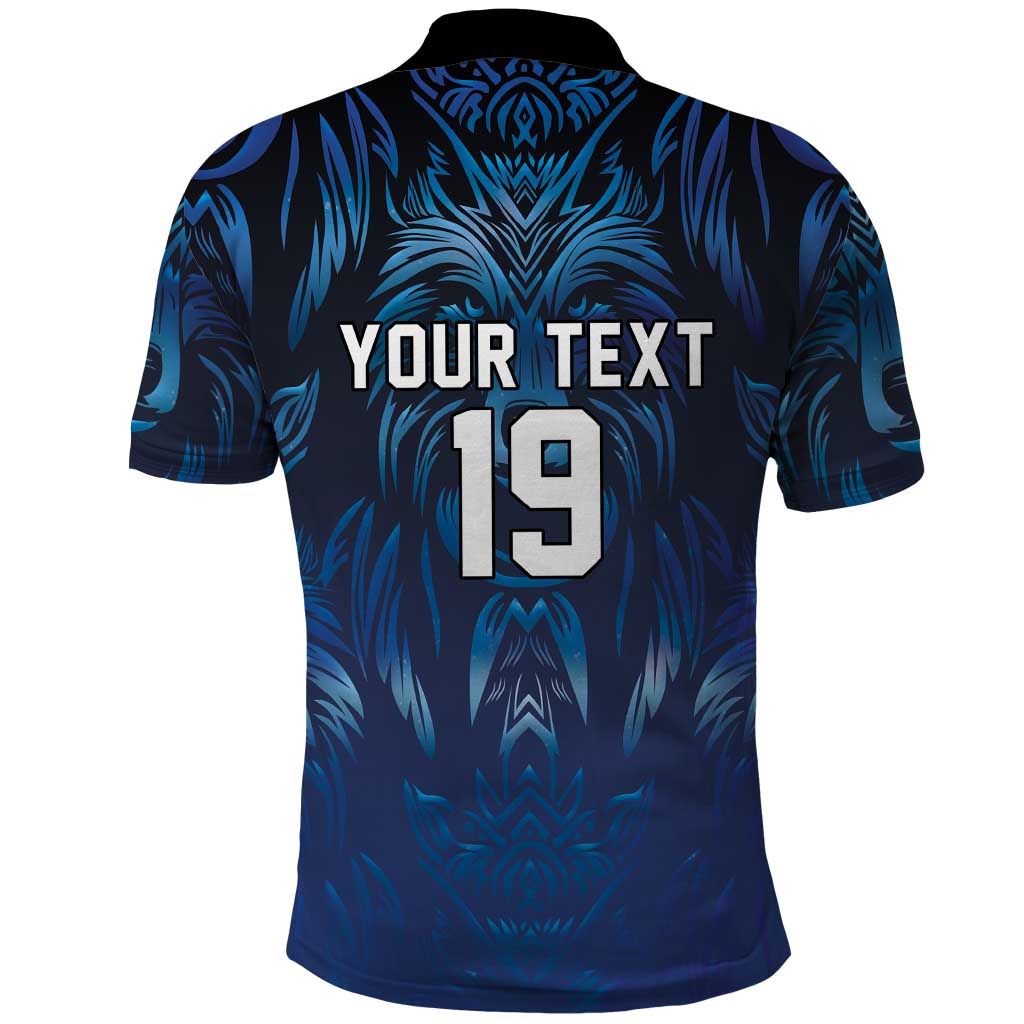 Custom Rugby Italy Polo Shirt Azzurri Wolf Mascot Design