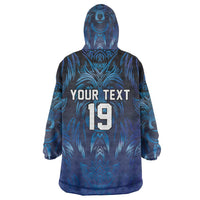 Custom Rugby Italy Wearable Blanket Hoodie Azzurri Wolf Mascot Design
