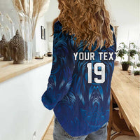 Custom Rugby Italy Women Casual Shirt Azzurri Wolf Mascot Design