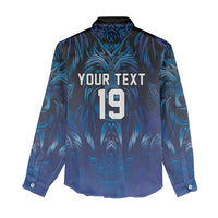 Custom Rugby Italy Women Casual Shirt Azzurri Wolf Mascot Design
