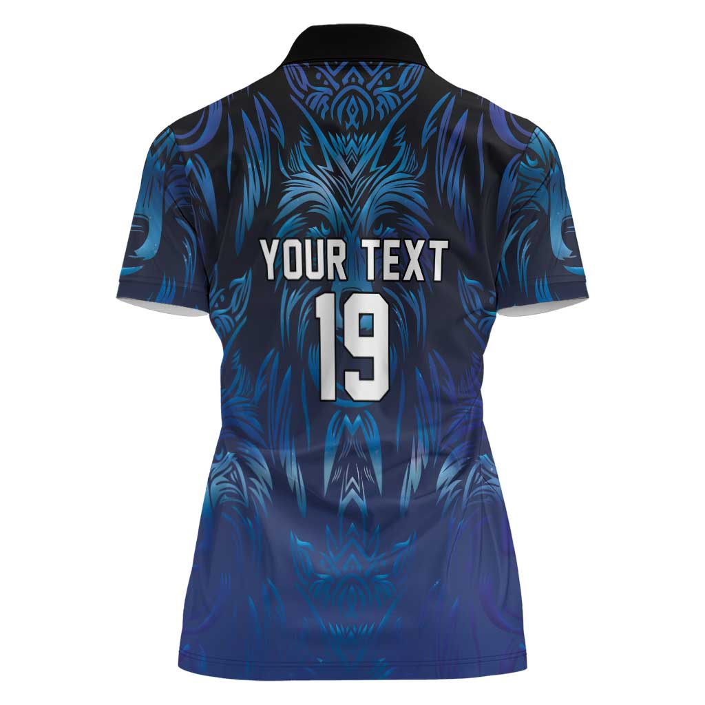 Custom Rugby Italy Women Polo Shirt Azzurri Wolf Mascot Design