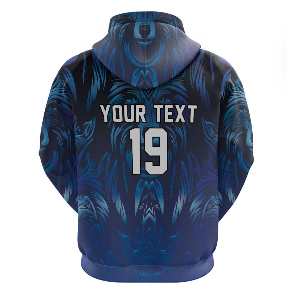 Custom Rugby Italy Zip Hoodie Azzurri Wolf Mascot Design