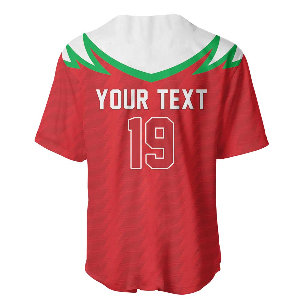 Custom Rugby Wales Baseball Jersey Y Ddraig Goch Mascot Design