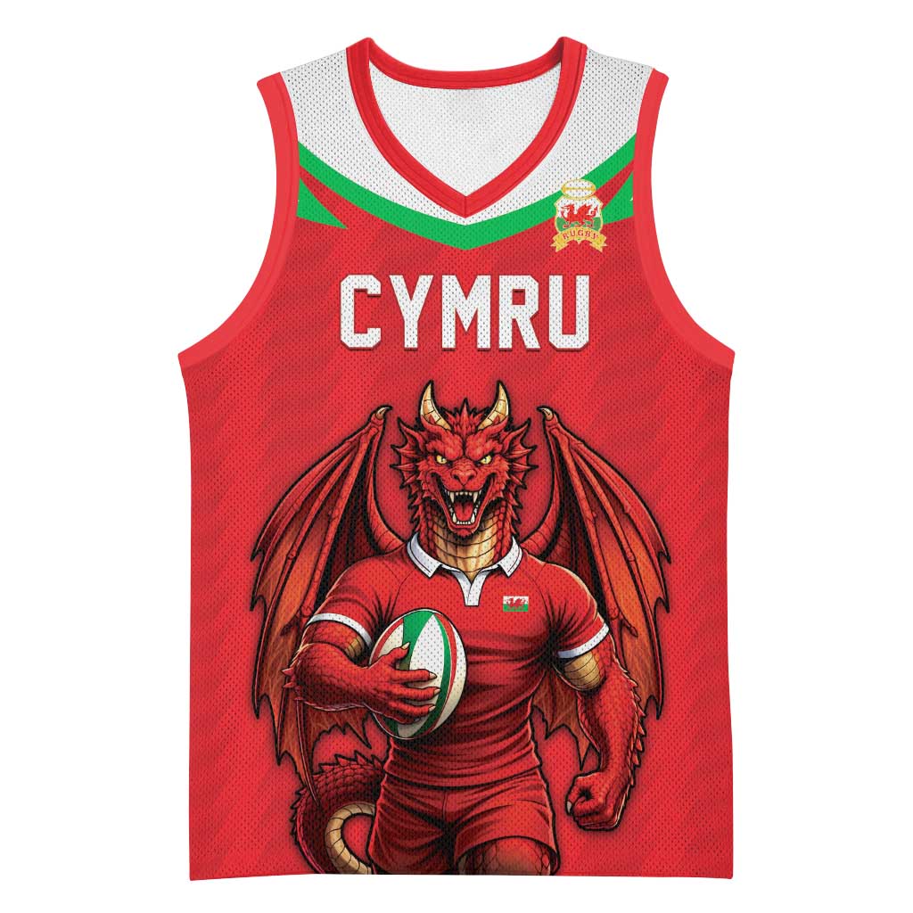 Custom Rugby Wales Basketball Jersey Y Ddraig Goch Mascot Design