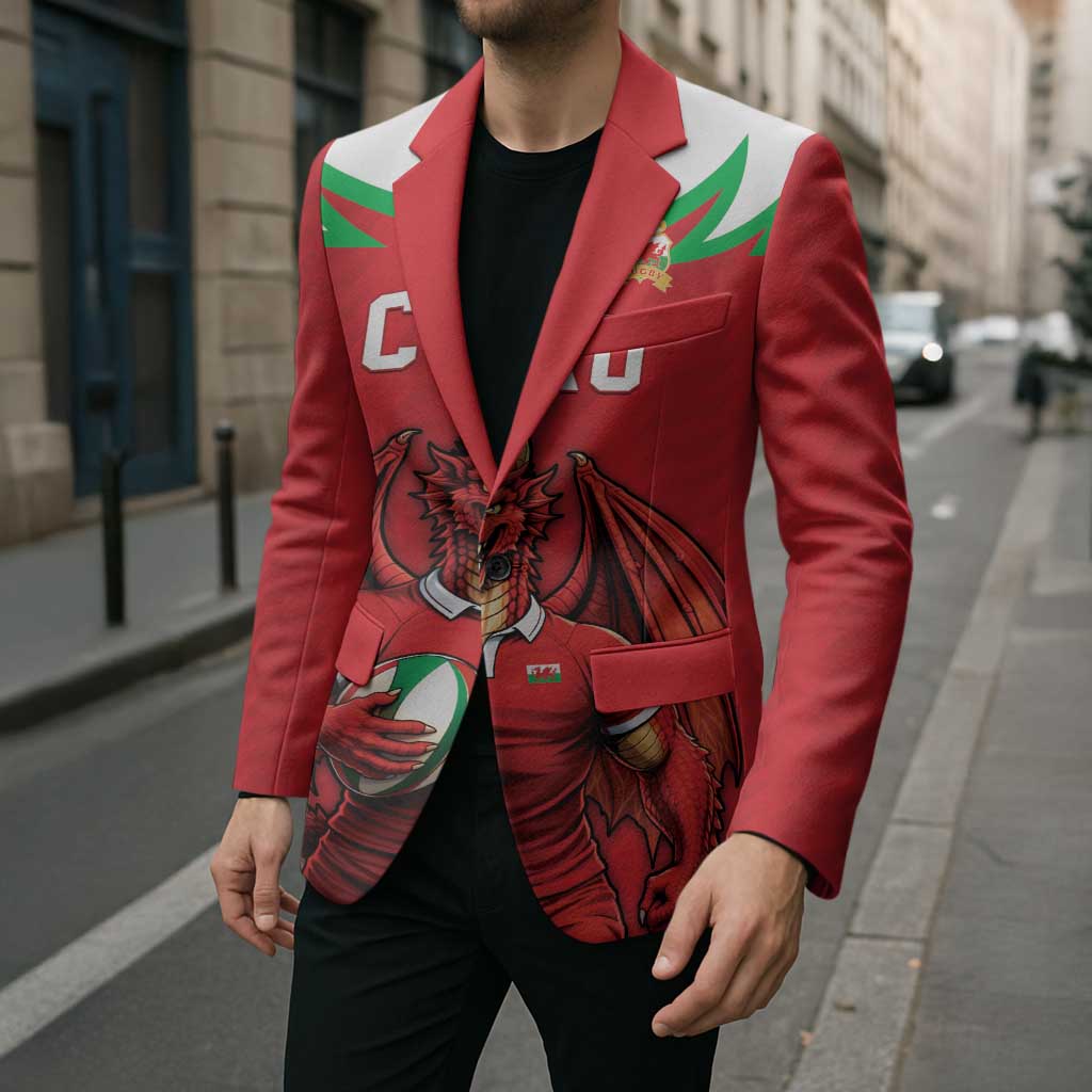 Custom Rugby Wales Blazer Y Ddraig Goch Mascot Design