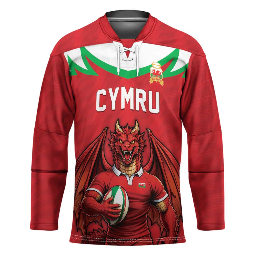 Custom Rugby Wales Hockey Jersey Y Ddraig Goch Mascot Design