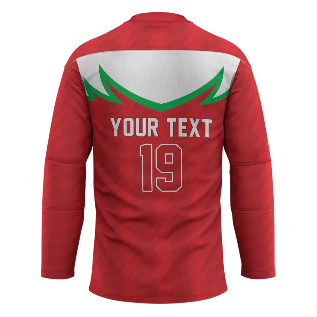 Custom Rugby Wales Hockey Jersey Y Ddraig Goch Mascot Design