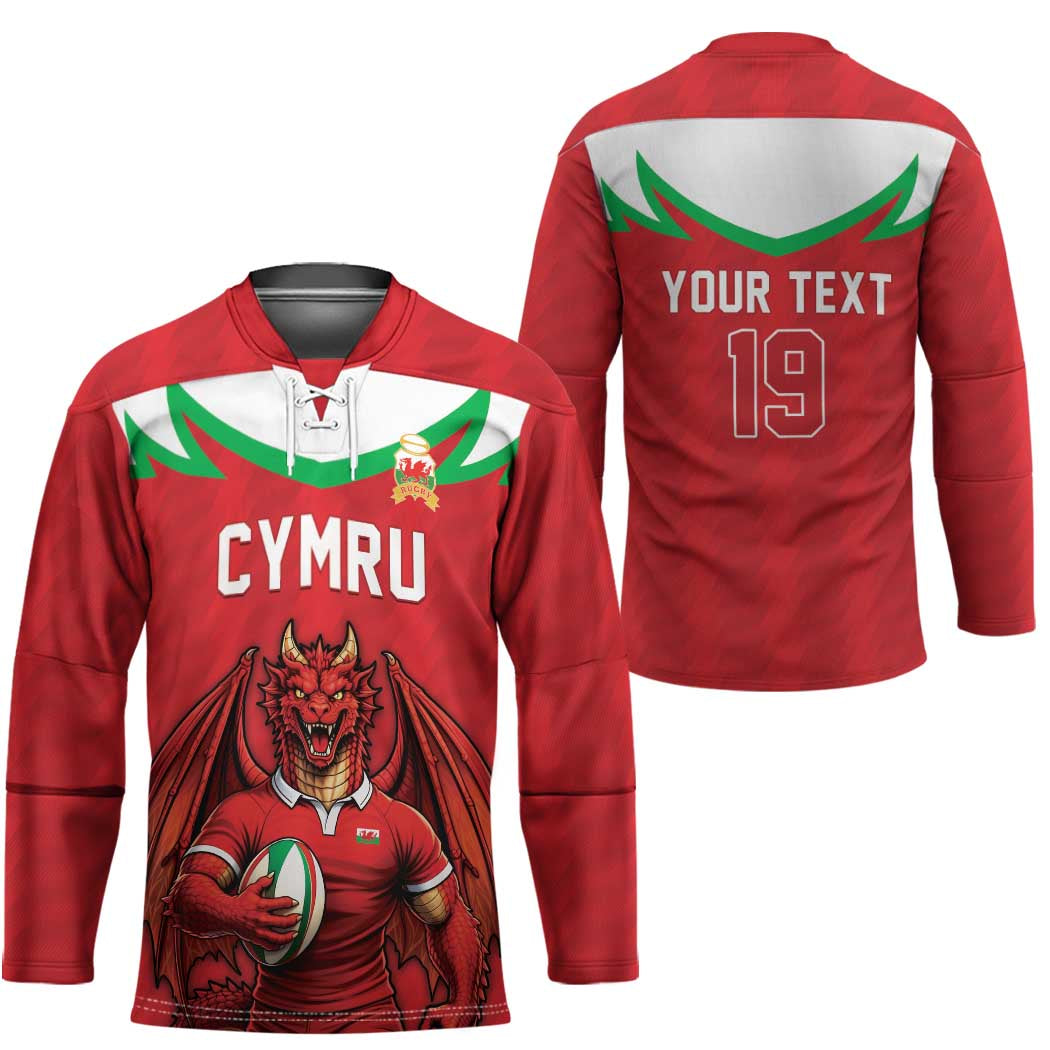 Custom Rugby Wales Hockey Jersey Y Ddraig Goch Mascot Design
