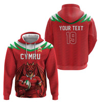 Custom Rugby Wales Hoodie Y Ddraig Goch Mascot Design