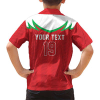 Custom Rugby Wales Kid Hawaiian Shirt Y Ddraig Goch Mascot Design