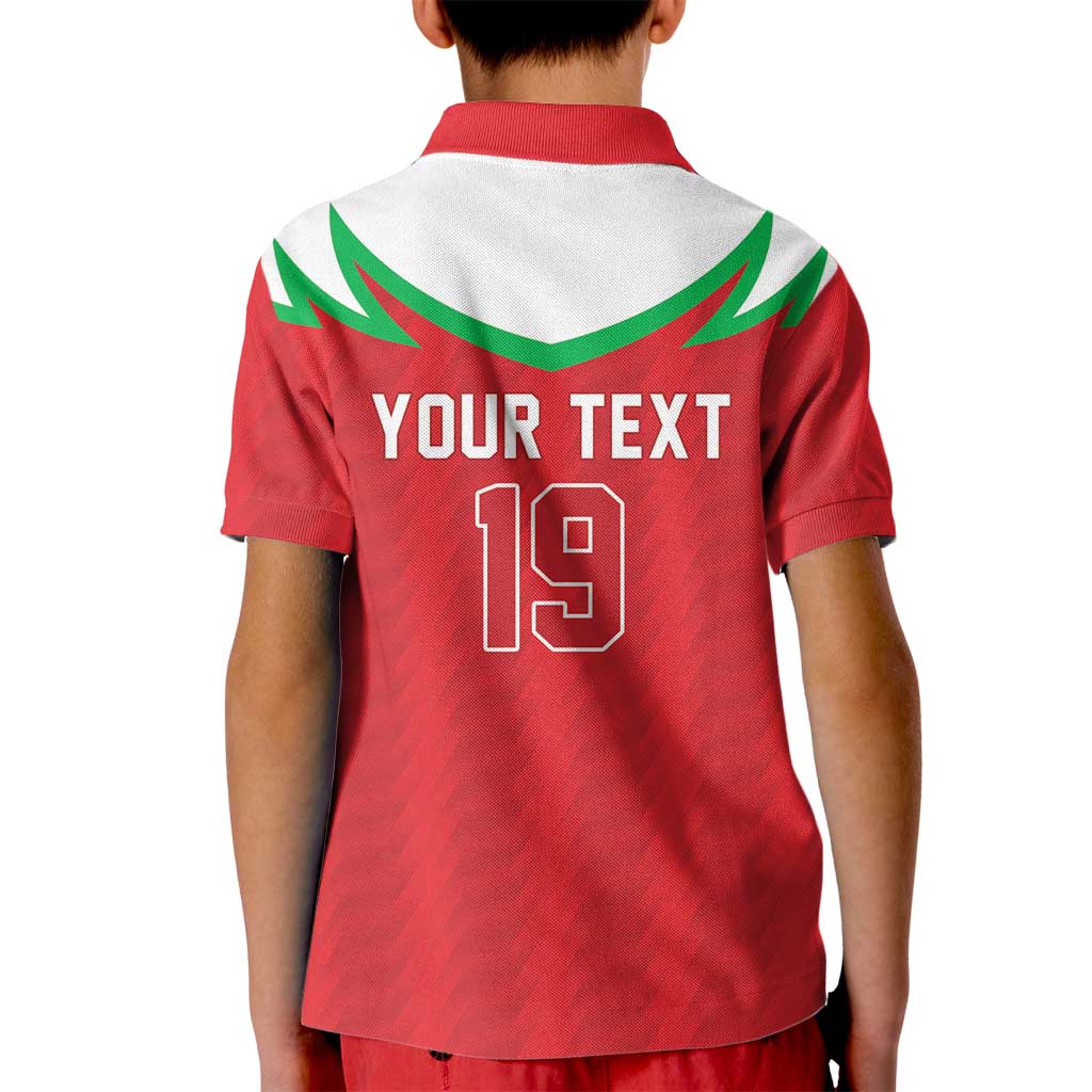 Custom Rugby Wales Kid Polo Shirt Y Ddraig Goch Mascot Design
