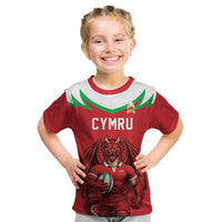 Custom Rugby Wales Kid T Shirt Y Ddraig Goch Mascot Design
