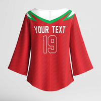 Custom Rugby Wales Kimono Sleeve Blouse Y Ddraig Goch Mascot Design