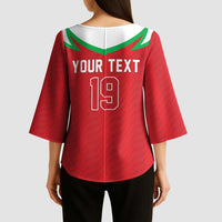Custom Rugby Wales Kimono Sleeve Blouse Y Ddraig Goch Mascot Design