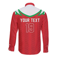 Custom Rugby Wales Long Sleeve Button Shirt Y Ddraig Goch Mascot Design