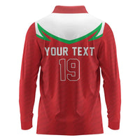 Custom Rugby Wales Long Sleeve Polo Shirt Y Ddraig Goch Mascot Design