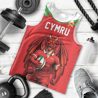 Custom Rugby Wales Men Tank Top Y Ddraig Goch Mascot Design