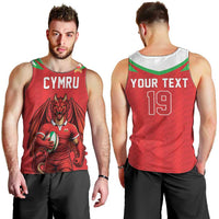 Custom Rugby Wales Men Tank Top Y Ddraig Goch Mascot Design