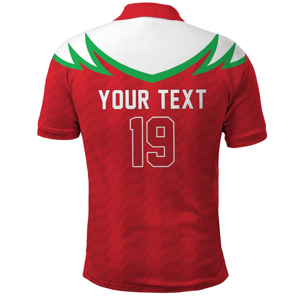 Custom Rugby Wales Polo Shirt Y Ddraig Goch Mascot Design