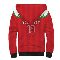 Custom Rugby Wales Sherpa Hoodie Y Ddraig Goch Mascot Design