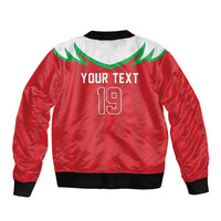 Custom Rugby Wales Sleeve Zip Bomber Jacket Y Ddraig Goch Mascot Design
