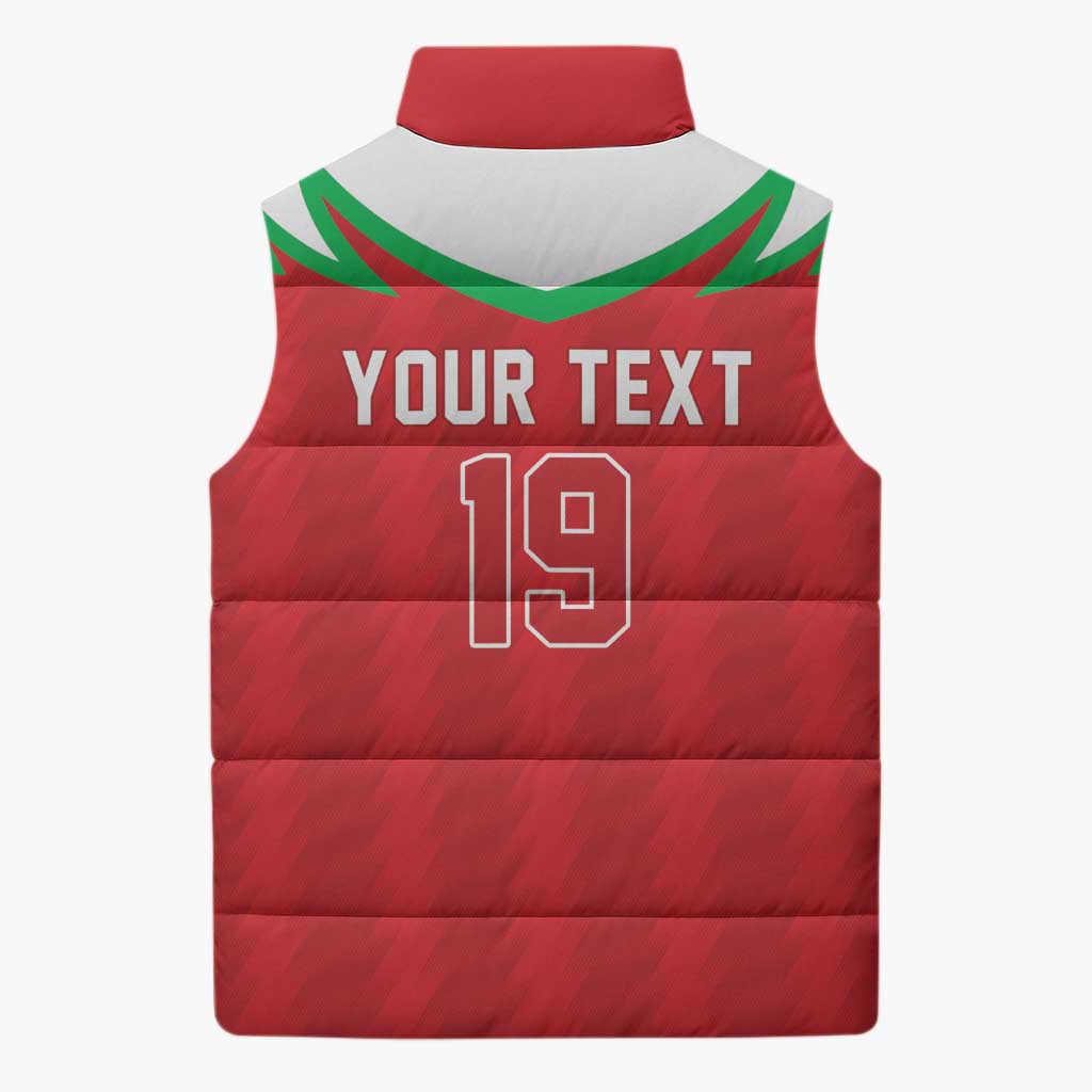 Custom Rugby Wales Sleeveless Puffer Jacket Y Ddraig Goch Mascot Design