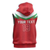 Custom Rugby Wales Sleeveless Zip Hoodie Y Ddraig Goch Mascot Design