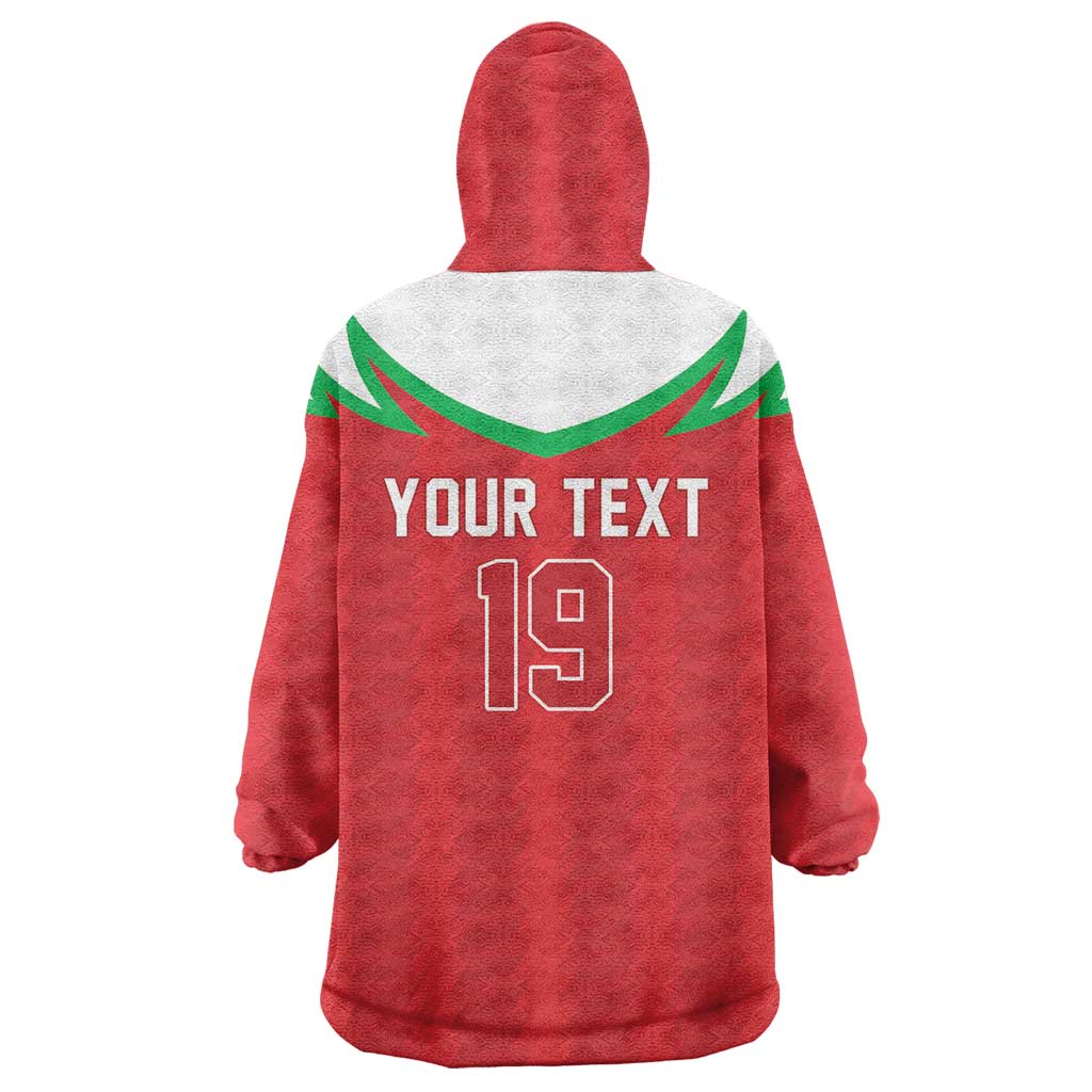 Custom Rugby Wales Wearable Blanket Hoodie Y Ddraig Goch Mascot Design