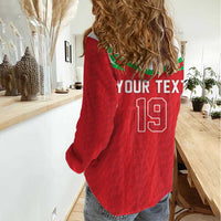 Custom Rugby Wales Women Casual Shirt Y Ddraig Goch Mascot Design