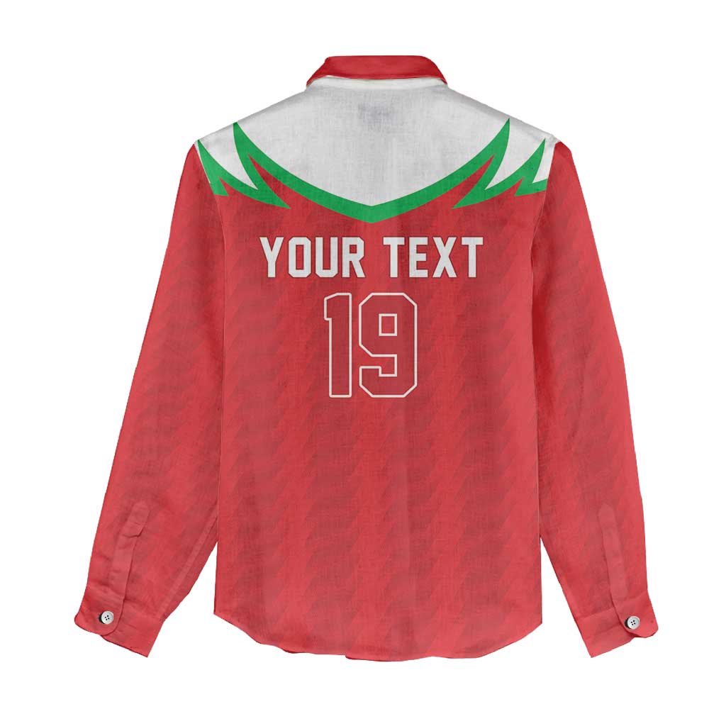 Custom Rugby Wales Women Casual Shirt Y Ddraig Goch Mascot Design
